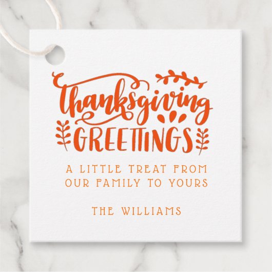 Cute Thanksgiving Friendsgiving Greetings Treat Bedankjes Labels (Voorkant)