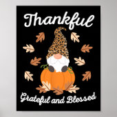 Cute Thanksgiving Gnome Leopard Gnomes Herfst Pump Poster (Voorkant)