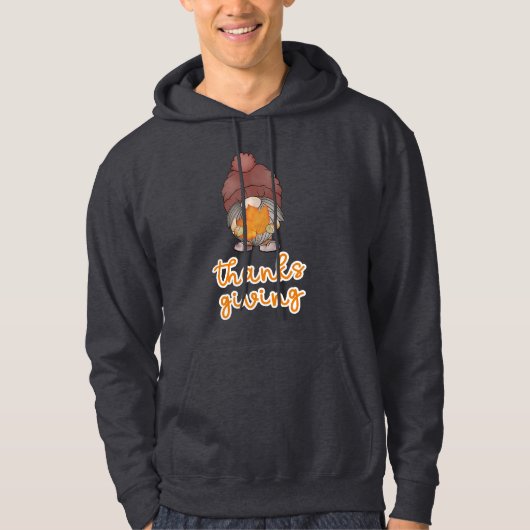Cute Thanksgiving Gnome with Autumn Leaf Hoodie (Voorkant)