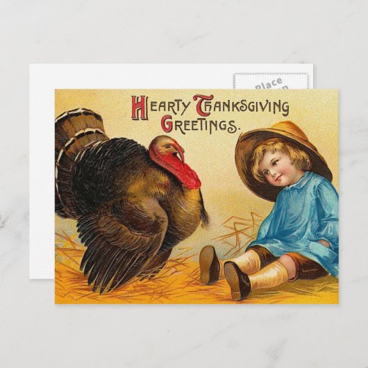 Cute Thanksgiving Greeting Feestdagenkaart (Voorkant / Achterkant)