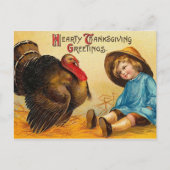Cute Thanksgiving Greeting Feestdagenkaart (Voorkant)
