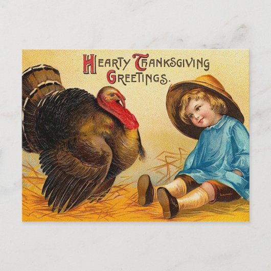 Cute Thanksgiving Greeting Feestdagenkaart (Voorkant)