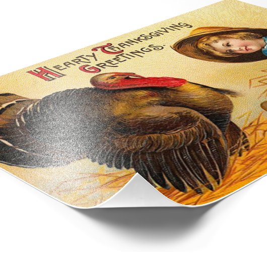 Cute  Thanksgiving Greeting Foto Afdruk (Hoek)