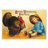 Cute  Thanksgiving Greeting Foto Afdruk (Voorkant)