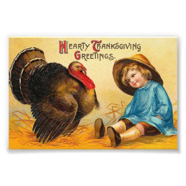 Cute  Thanksgiving Greeting Foto Afdruk