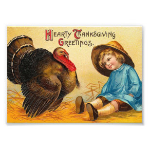Cute  Thanksgiving Greeting Foto Afdruk