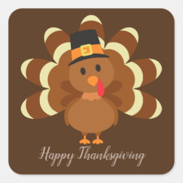 Cute Thanksgiving Holiday kalkey toevoegen bericht Vierkante Sticker