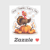 Cute Thanksgiving kalkoen herfst pompoenen scène Sticker (Vel)