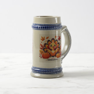 Cute Thanksgiving kalkoen mok rand