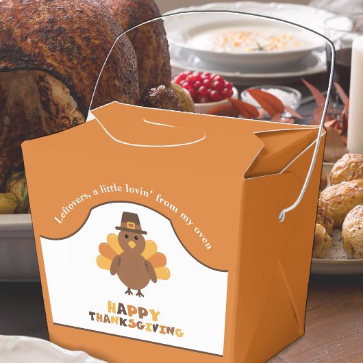 Cute Thanksgiving kalkoen oranje restjes afhaalmaa Bedankdoosjes