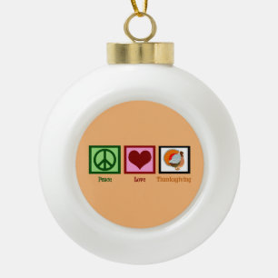 Cute Thanksgiving Oranje Keramische Bal Ornament