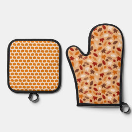 Cute Thanksgiving Oven Mitten & Pannenlap Set