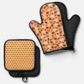 Cute Thanksgiving Oven Mitten & Pannenlap Set (Voorkant / Achterkant)