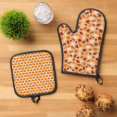 Cute Thanksgiving Oven Mitten & Pannenlap Set (Top down)
