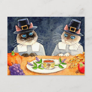 Cute Thanksgiving Pilgrim Cats briefkaart