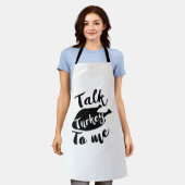 Cute Thanksgiving praat Turkije tegen mij Shirt gr Schort (Gedragen)