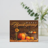 Cute Thanksgiving Pumpkin Feestdagenkaart (Staand voorkant)
