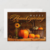 Cute Thanksgiving Pumpkin Feestdagenkaart (Voorkant / Achterkant)