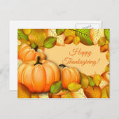 Cute Thanksgiving Pumpkin Feestdagenkaart (Voorkant / Achterkant)