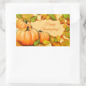 Cute Thanksgiving Pumpkin Rechthoekige Sticker (Tas)