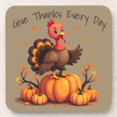 Cute Thanksgiving Turkey Autumn Pumpkins Scene Bier Onderzetter (Voorkant)