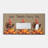 Cute Thanksgiving Turkey Autumn Pumpkins Scene Bureaumat (Keyboard & Muis)