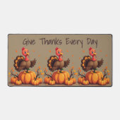 Cute Thanksgiving Turkey Autumn Pumpkins Scene Bureaumat (Voorkant)
