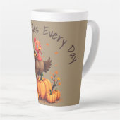Cute Thanksgiving Turkey Autumn Pumpkins Scene Latte Mok (Rechterhoek)
