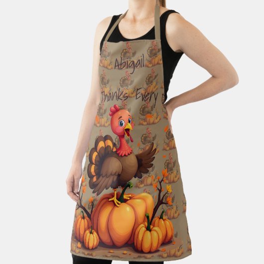 Cute Thanksgiving Turkey Autumn Pumpkins Scene Schort (Insitu)