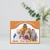 Cute Thanksgiving turkey backdrop group photo Briefkaart (Staand voorkant)