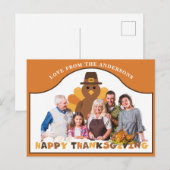 Cute Thanksgiving turkey backdrop group photo Briefkaart (Voorkant / Achterkant)