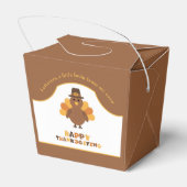 Cute Thanksgiving Turkey Brown Leftovers Take Out Bedankdoosjes (Achterkant)