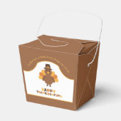 Cute Thanksgiving Turkey Brown Leftovers Take Out Bedankdoosjes (Voorkant Zijde)
