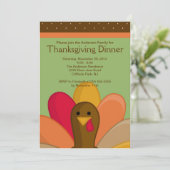Cute Thanksgiving Turkey Dinner Party Invision Kaart (Staand voorkant)