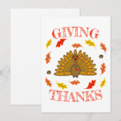 Cute Thanksgiving Turkey Fall Leaves Acorn Notitiekaartje (Voorkant / Achterkant)