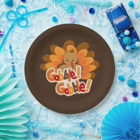 Cute Thanksgiving turkey Holiday Papieren Bordje (Feest)