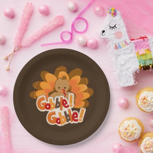 Cute Thanksgiving turkey Holiday Papieren Bordje (Feest)