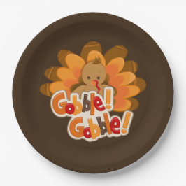 Cute Thanksgiving turkey Holiday Papieren Bordje