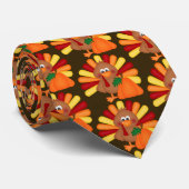 Cute Thanksgiving Turkey Holiday stropdas (Opgerold)