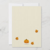 Cute Thanksgiving Turkey Invitation Kaart (Achterkant)