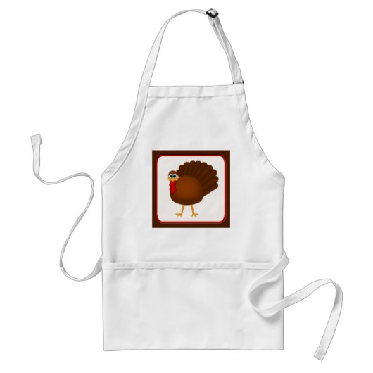 Cute Thanksgiving Turkey Kitchen Schort (Voorkant)