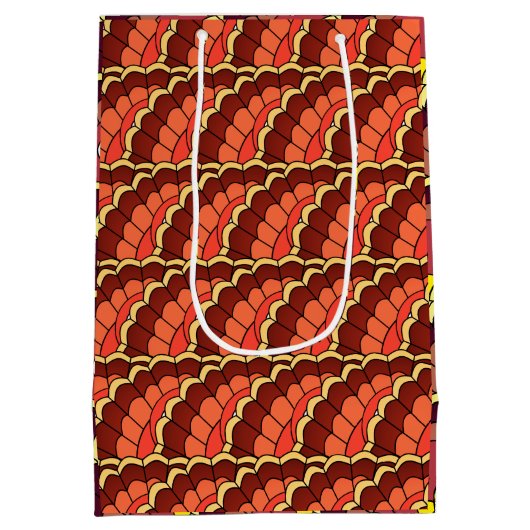Cute Thanksgiving Turkey Medium Gift Bag Medium Cadeauzakje (Achterkant)