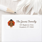 Cute Thanksgiving Turkey Return Address Label (Insitu)
