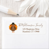 Cute Thanksgiving Turkey Return Address Label (Insitu)