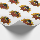 Cute Thanksgiving Turkey Wrapping Paper Cadeaupapier (Hoek)