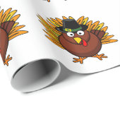 Cute Thanksgiving Turkey Wrapping Paper Cadeaupapier (Rol Hoek)