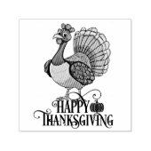 Cute Thanksgiving Turkey Zelfinktende Stempel (Design)