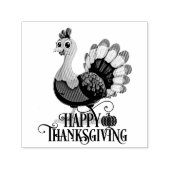 Cute Thanksgiving Turkey Zelfinktende Stempel (Design)