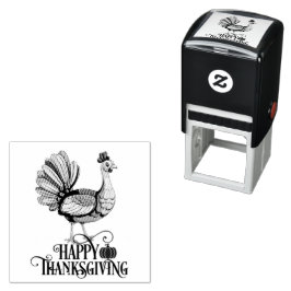 Cute Thanksgiving Turkey Zelfinktende Stempel