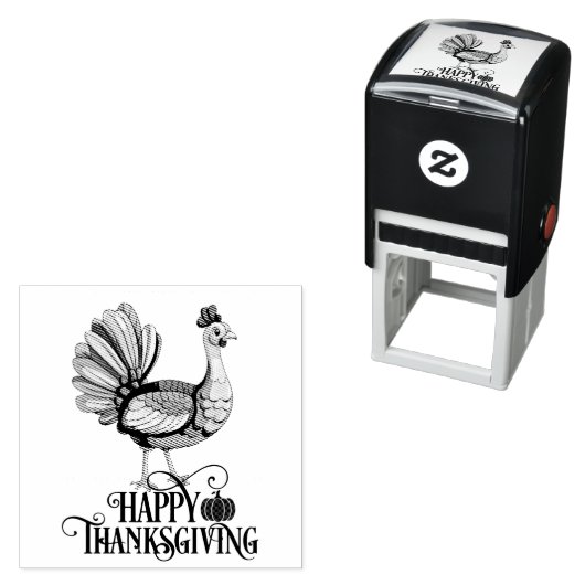 Cute Thanksgiving Turkey Zelfinktende Stempel (In situ)